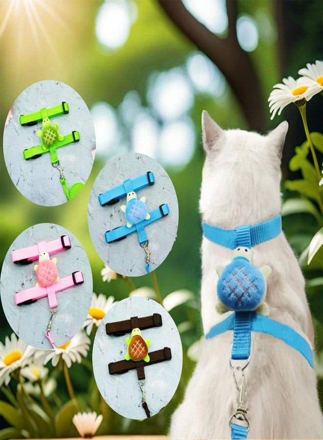 XPAPOV 4 Pcs Adjustable Bunny Rabbit Harness and Leash Set, Small Pet Vest Harness Leash, with Decoration for Bunny Kitten Small Pets - Image 4